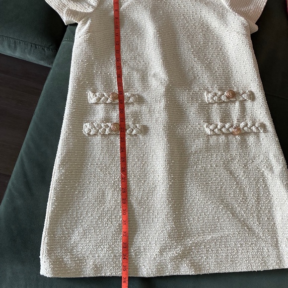 Tuckernuck Jackie shift dress in cream tweed boule L - Picture 8 of 12